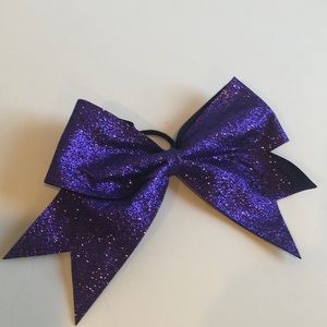 Purple sparkle cheer bow